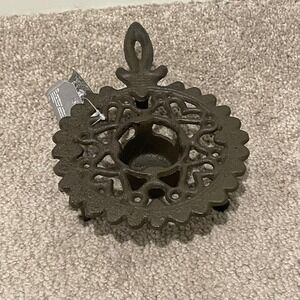 Cast Iron Candle Holder Stand Trivet Rustic Farmhouse Decor‎ New